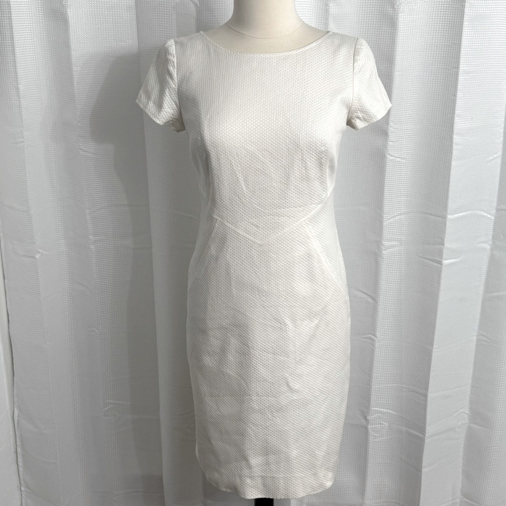 Bigio Collection Women’s Bodycon Fully Lined Midi Sheath Dress, White, Size: 6